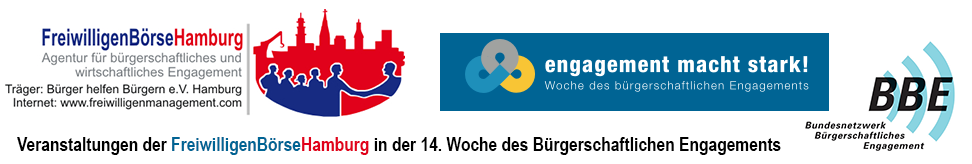 Veranstaltungen der FreiwilligenBörseHamburg während der Woche des Engagements 2018