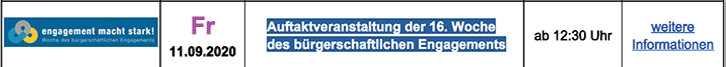 Auftaktveranstaltung der 16. Woche des bürgerschaftlichen Engagements