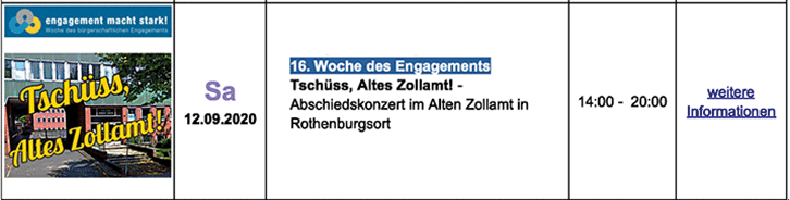 Tschüss, Altes Zollamt! - Abschiedskonzert im Alten Zollamt in Rothenburgsort