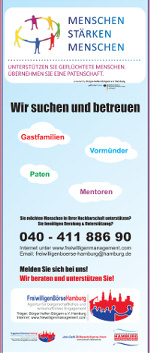 FreiwilligenBörseHamburg sucht und betreut Gastfamilien, Vormünder, Paten, Mentoren